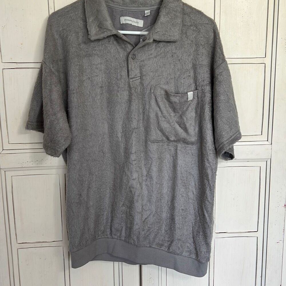 NWT Urban Outfitters Standard/Cloth men’s size medium  brushed polo shirt in g